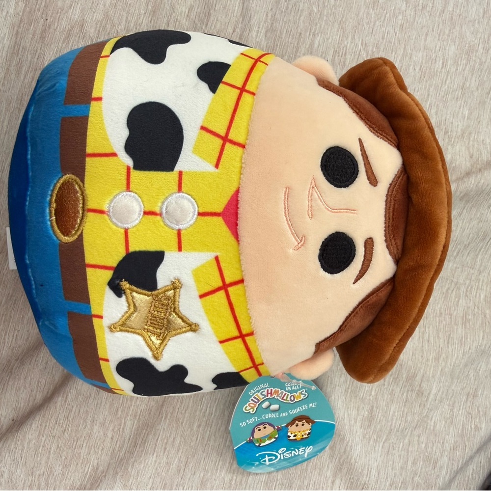 Disney Woody Squishmallow Plush - Brown, Yellow, Blue